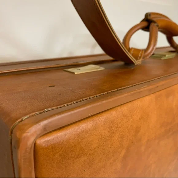 Vintage Mid Century Modern Hartmann Pullman Large Luggage with Belting
